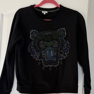 Kenzo Black Sweatshirt with Embroidered Tiger
